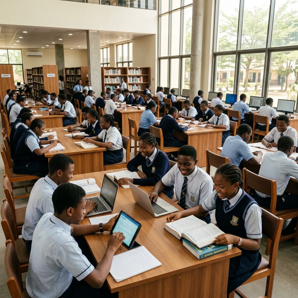 Nigerian students studying together